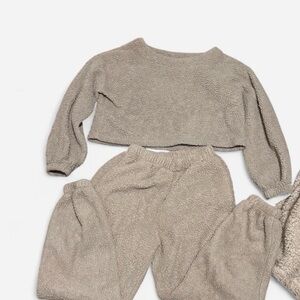 Zaful Cream Fleece Jumpsuit Set